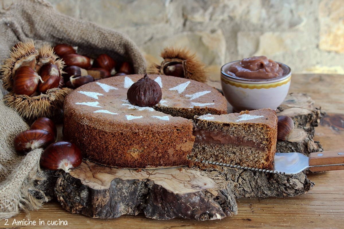 Torta versata di grano saraceno e crema alle castagne, ricetta senza glutine