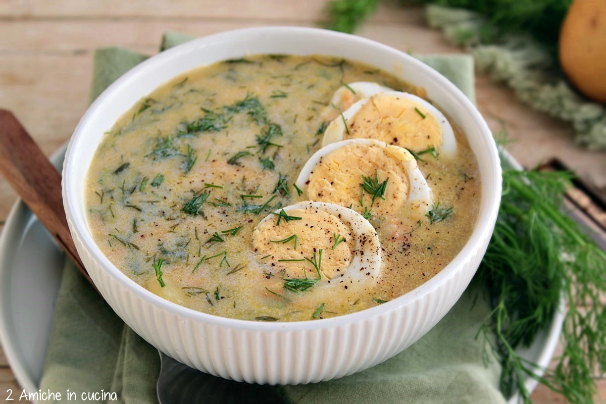 zuppa di patate con uova sode e aneto, ricetta polacca