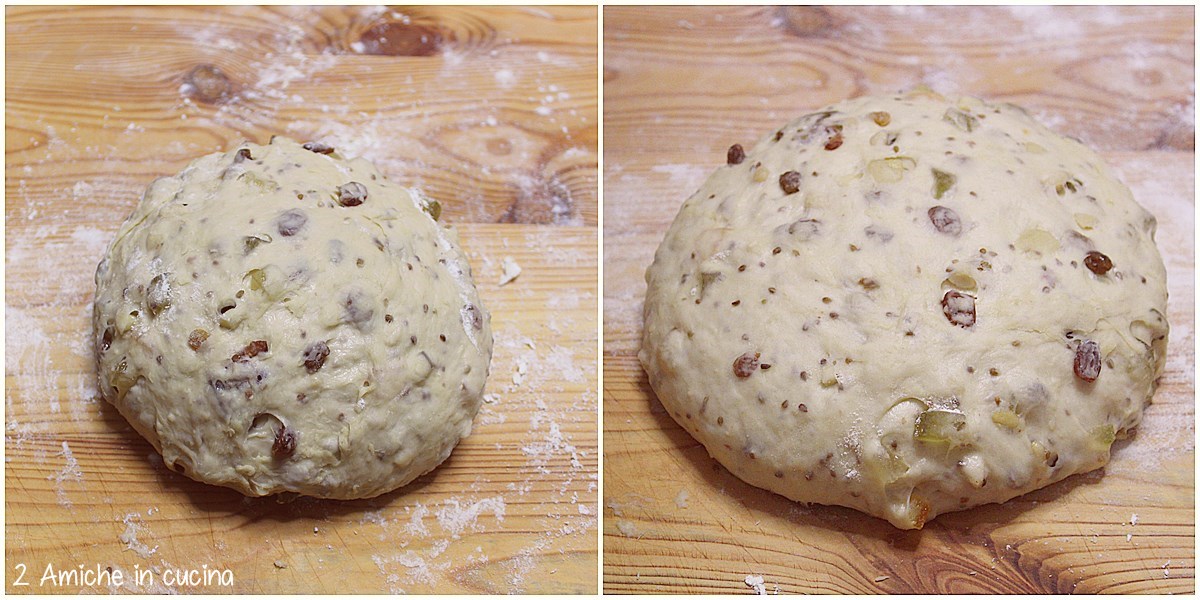 Impasto in lievitazione del dolce tipico di Perugia per il Patrono