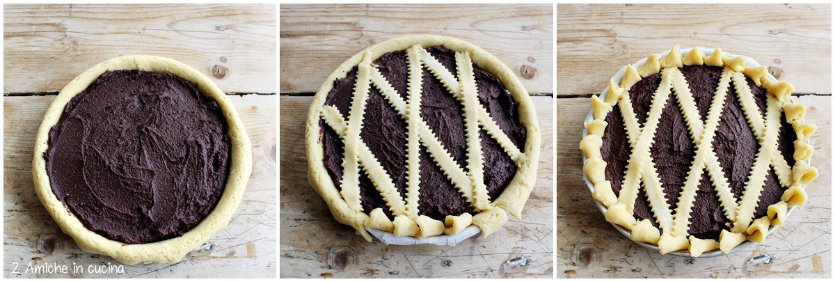 Fasi della preparazione della torta coi becchi