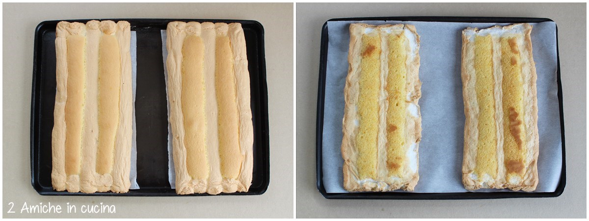 Le 2 basi per la torta a strisce austriaca il Kardinalschnitte (Tagli cardinali)