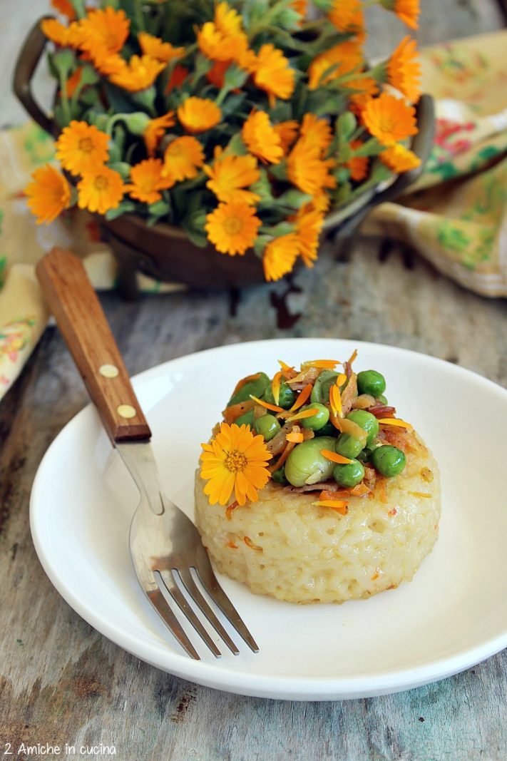 monoporzione id i riso con petrali di calendula e verdure