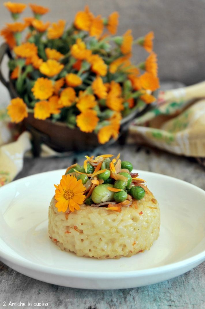 primo piattto con fiori e verdure