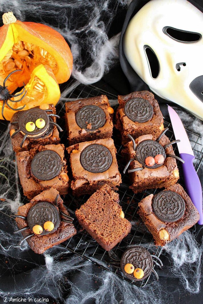 brownies zucca e cioccolato con biscotti oreo spooky
