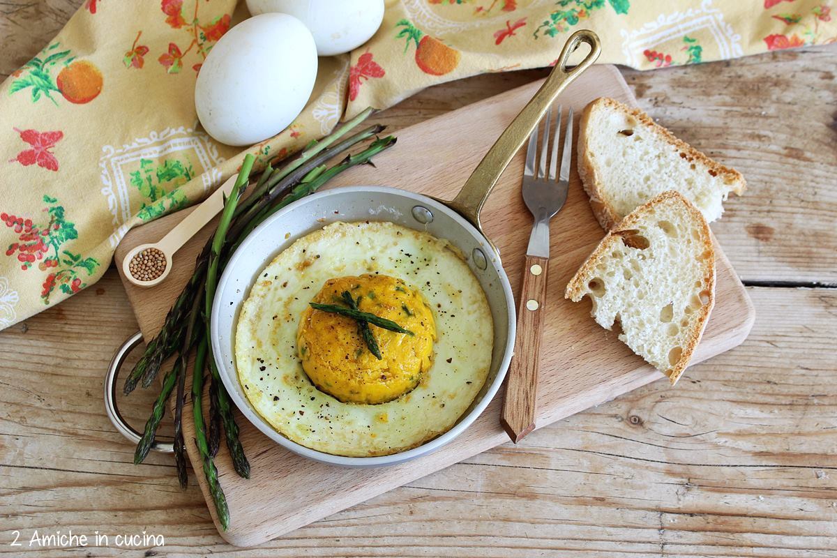 tegamino con uovo di oca agli asparagi