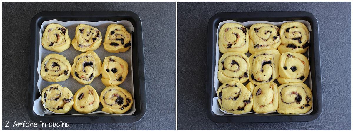 lievitazione dei cinnamon rolls alla zucca e oreo