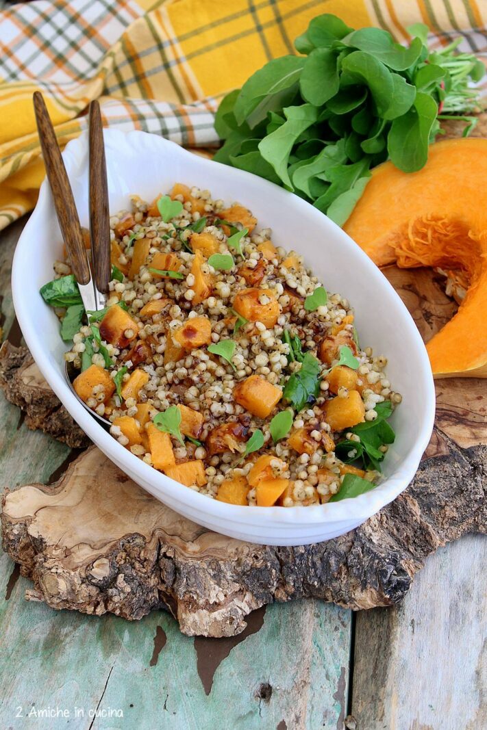 insalata di sorgo con zucca e rucola