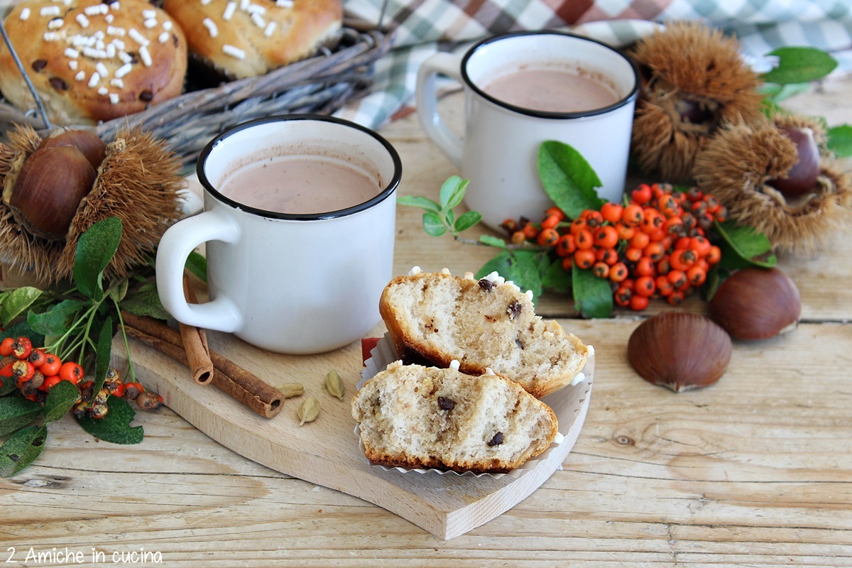 interno dei cinnamon rolls alle castagne