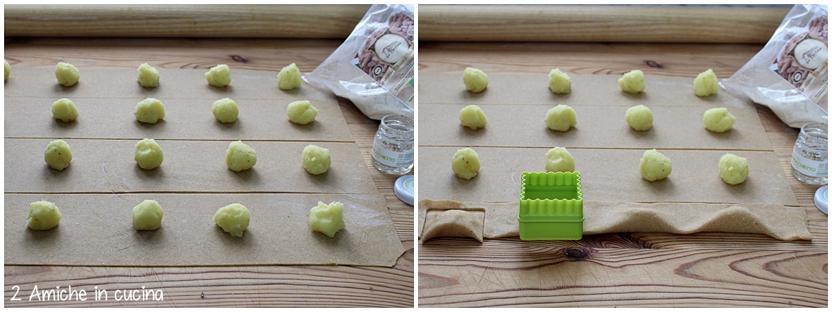 preparazione dei ravioli alle patate