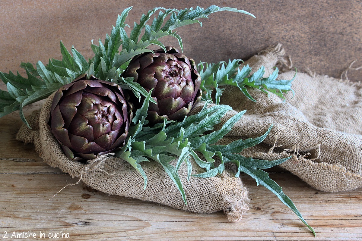 carciofi romaneschi su tela juta