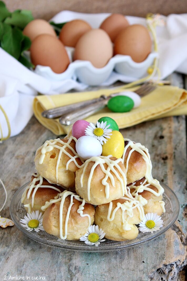 profiteroles al cioccolato bianco monoporzione