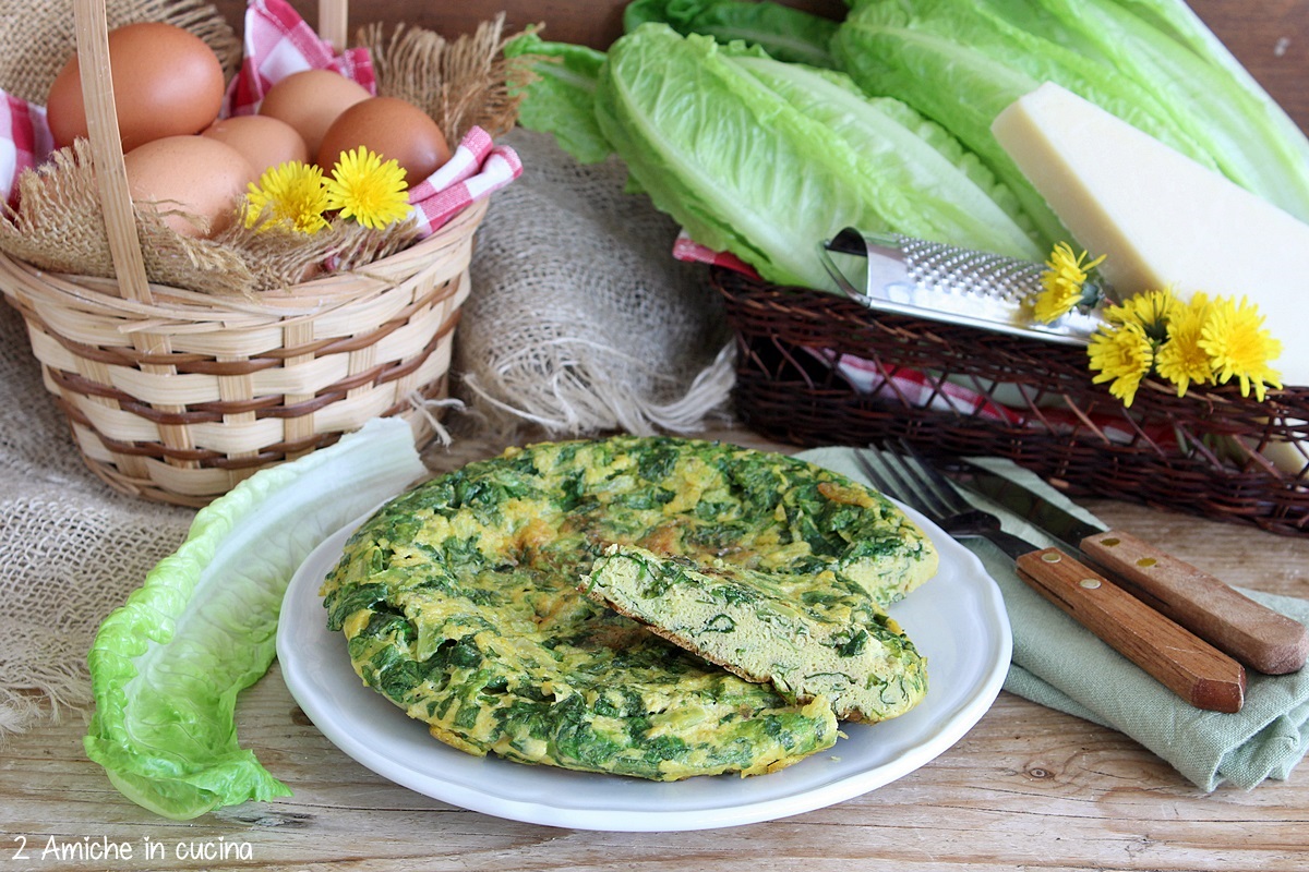 frittata con lattuga e pecorino