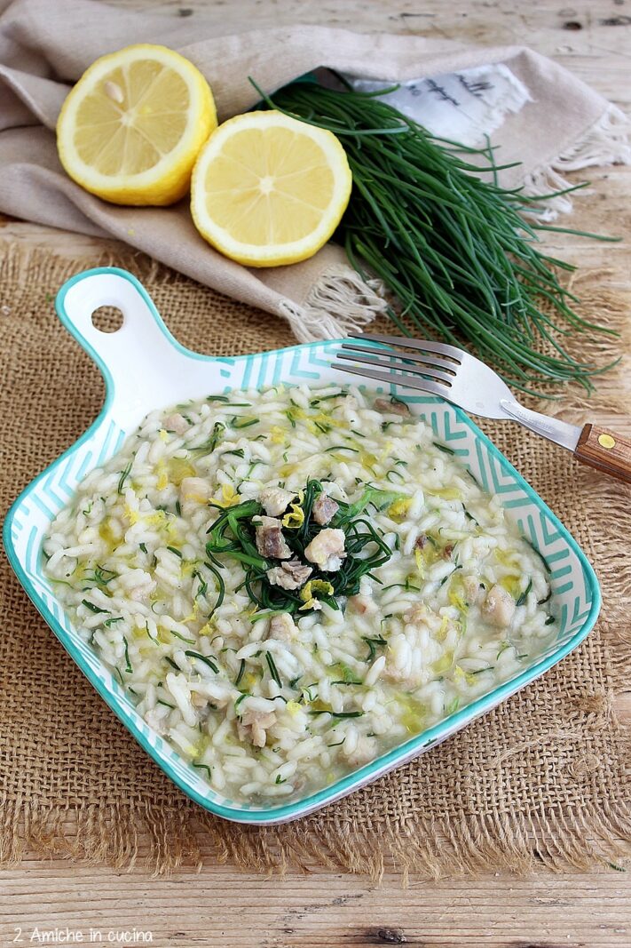 risotto tinca e agretti profumato con scorza di limone