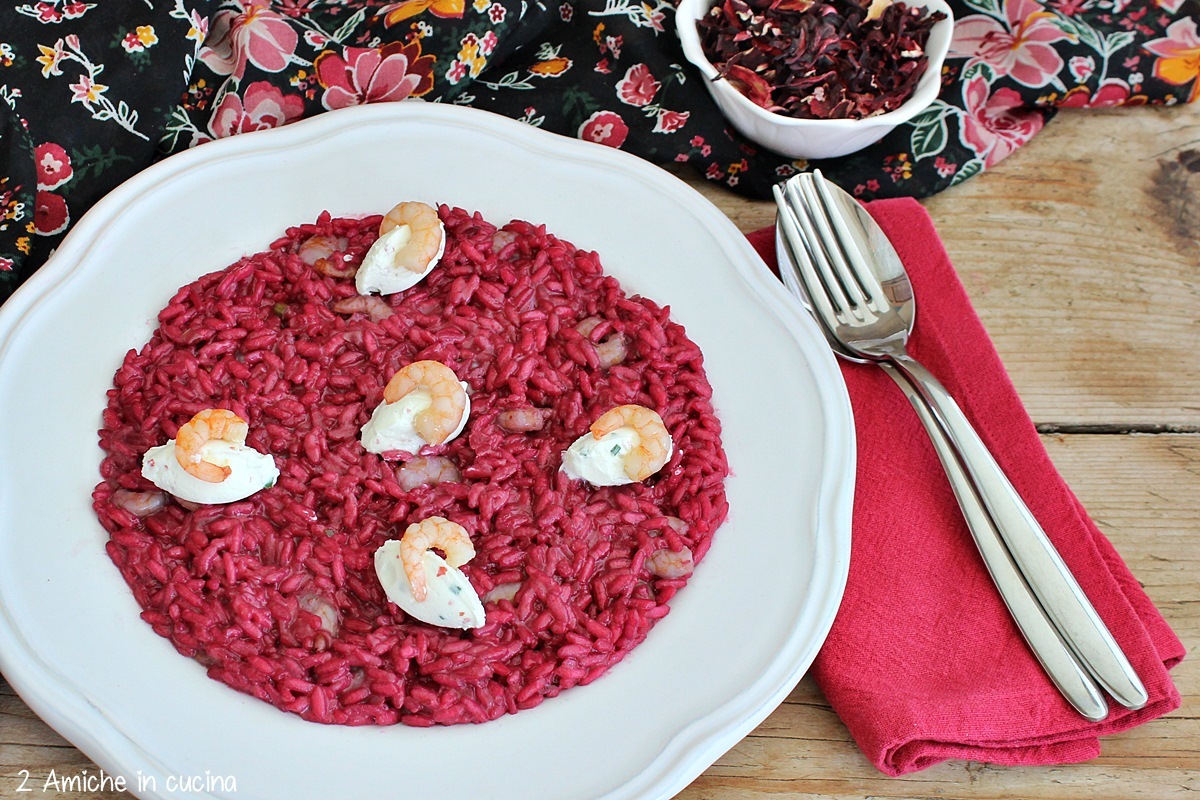 risotto con lbisco e condito con gamberetti e robiola