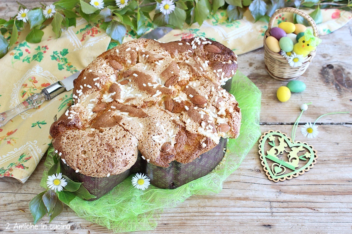 chiffon cake cotta nello stampo colomba