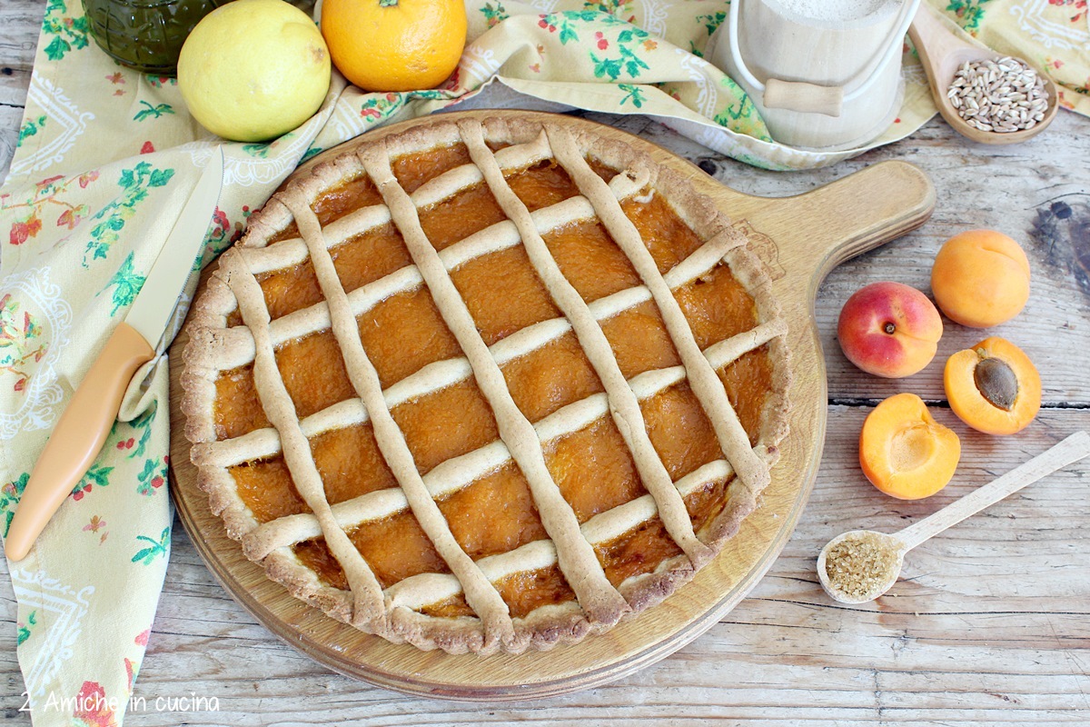 crostata con frolla vegana al farro